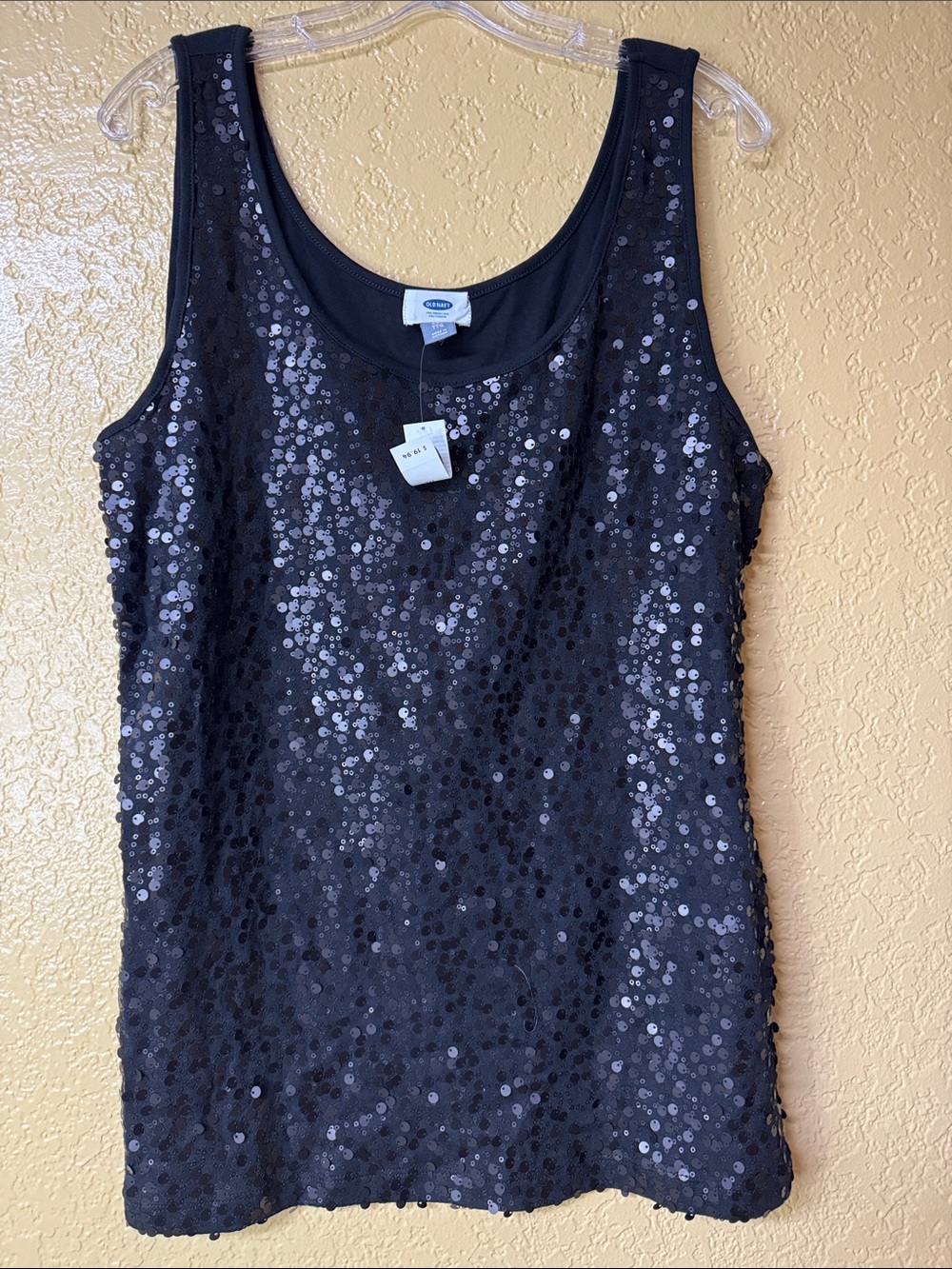 Old Navy Black Sequin Tank Top